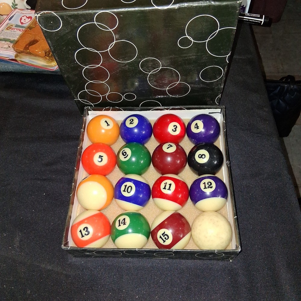 Slightly Used Pool Ball Set Complete