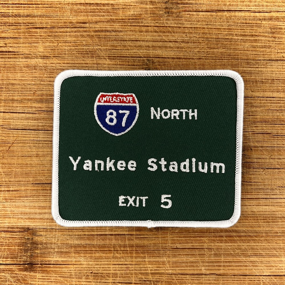 New York Interstate 87 Yankee Stadium Exit 5 Patch - 3.5x3in Embroidered Iron-On