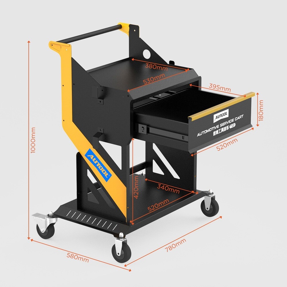 Rolling Tool Cart Mechanic Storage For Fuel Injector Cleaning & Testing Machine