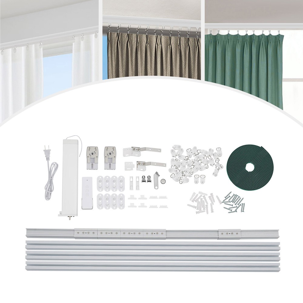 Smart Motorized Curtain Track with Remote Control, Voice Control Compatible
