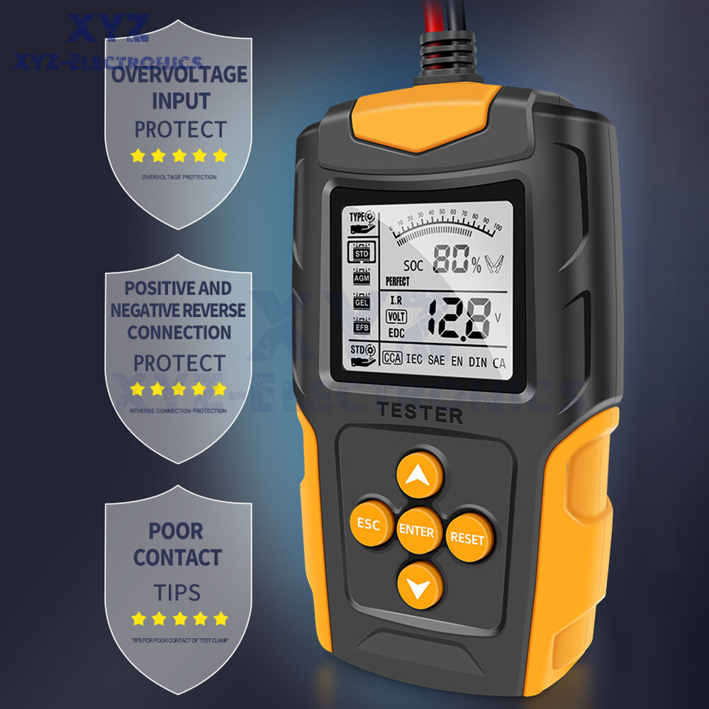 12V 24V Car Battery Tester LCD Charging Analyzer Diagnostic Discharge Detector