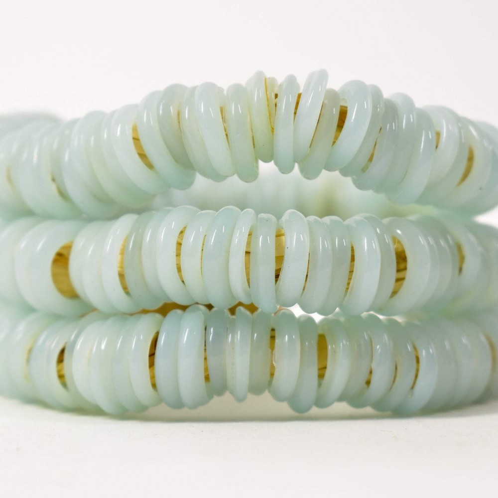 Italian Glass Rings Light Blue Trade Beads