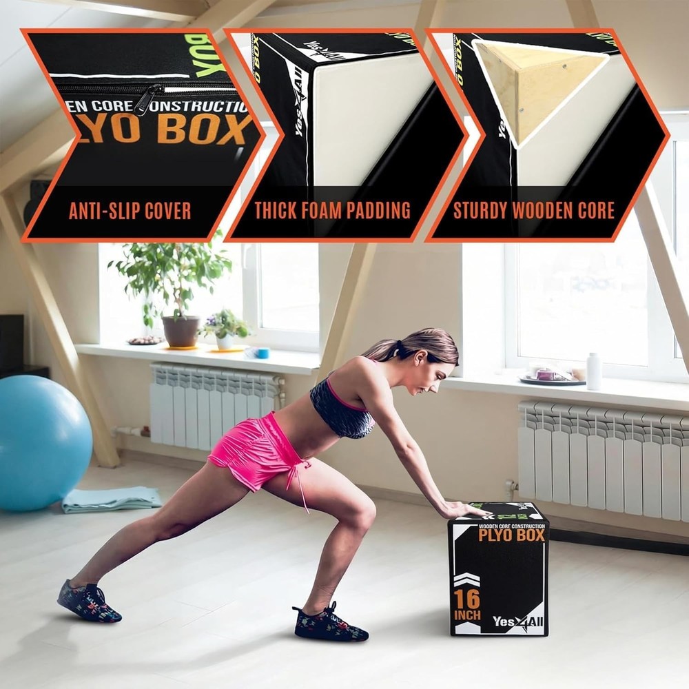 Durable 3-Layer Plyo Box with Vinyl Cover