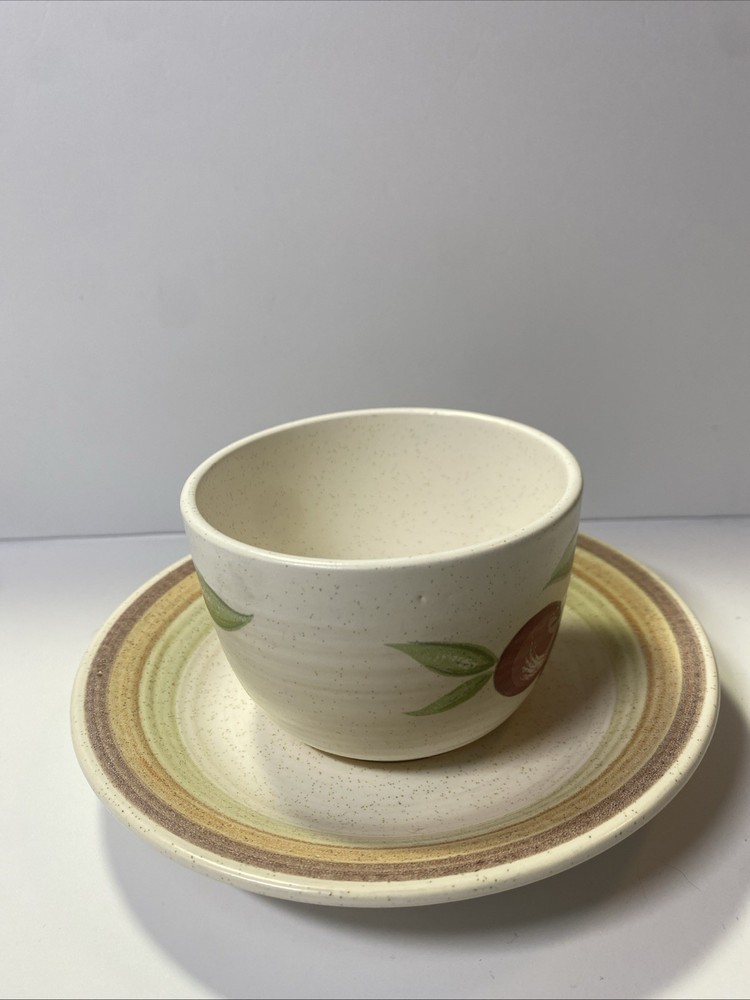 Franciscan earthenware fruit cherry cup saucer set multi colors