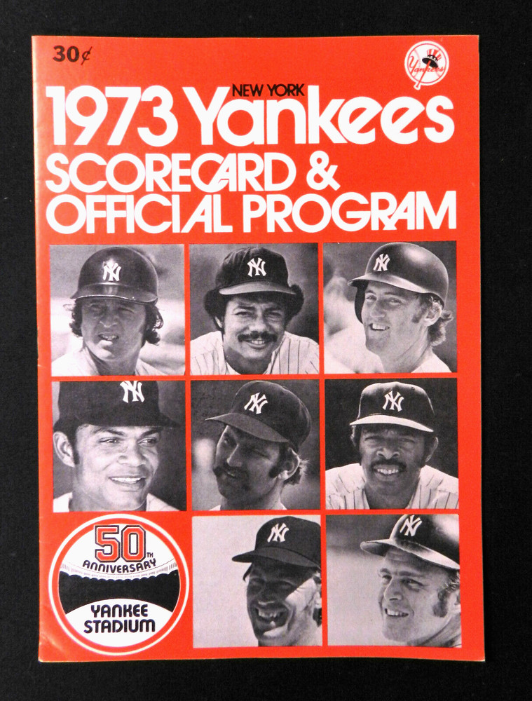 1973 New York Yankees Baseball Scorecard Program