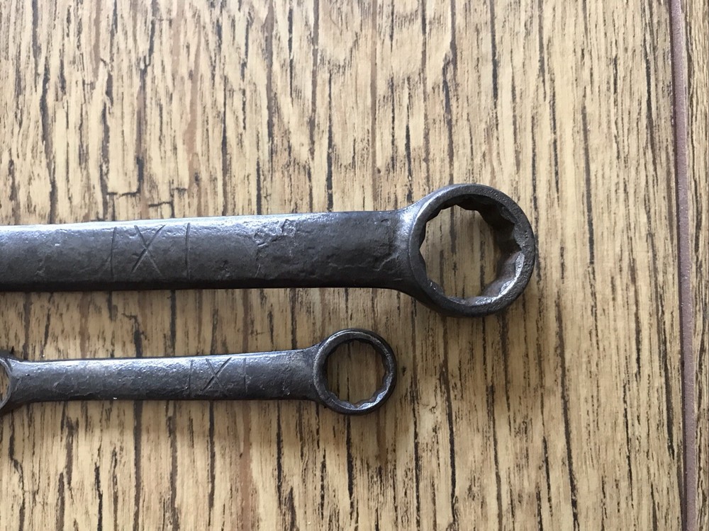 2 Vintage Macrome Short Ring Spanners AF.