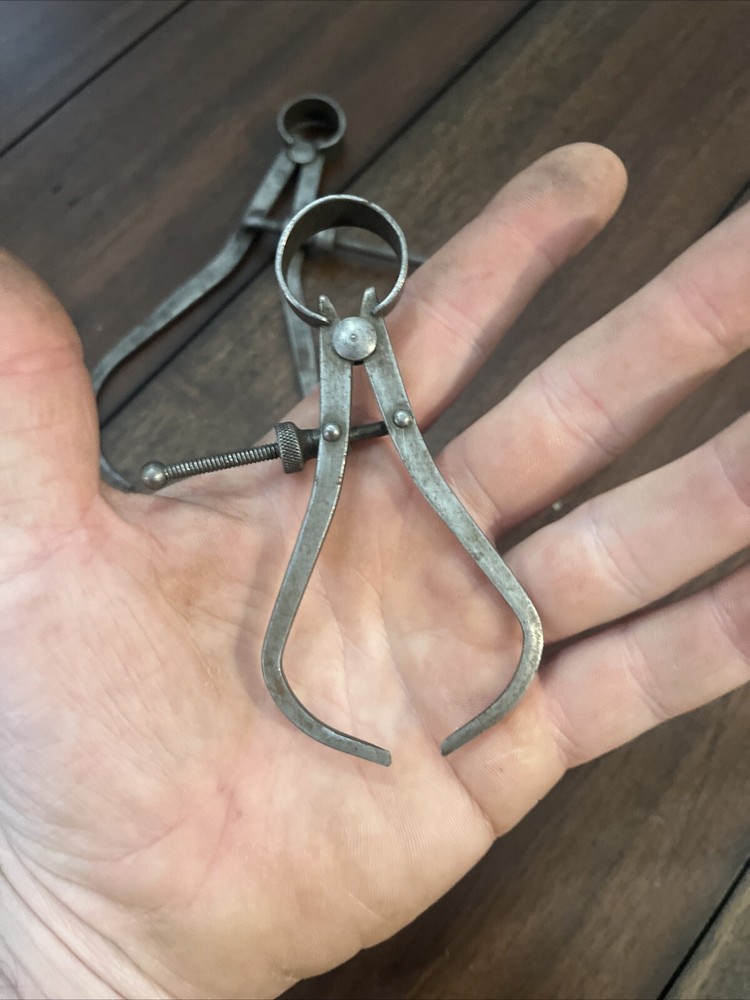 Vtg 2PC Flat Leg Spring Outside Caliper Lot-unbranded