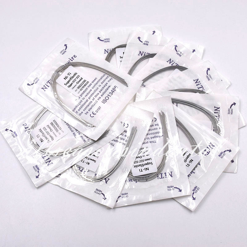 50 Pack Dental Super Elastic Niti Rectangular Arch Wire Ovoid Form Upper/Lower
