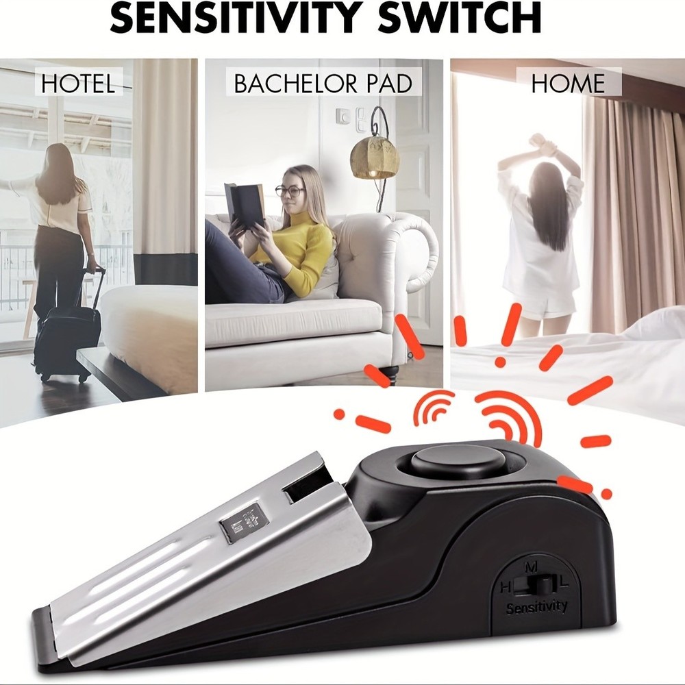 Precision-Made Robust Stable Quick-Install 3PCS Dual-Function Door Stopper Alarm