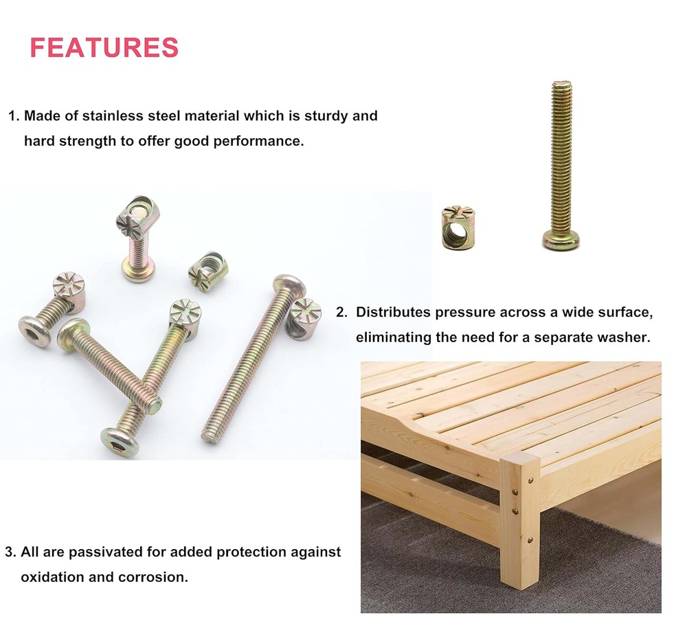 M6 Baby Crib Hardware Replacement Kit