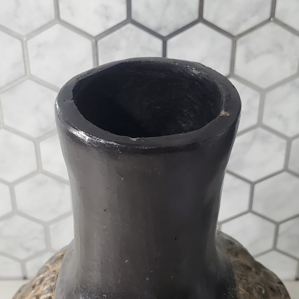 Pre Columbian Chimu Peruvian Blackware Serpent Monkey Vessel Replica