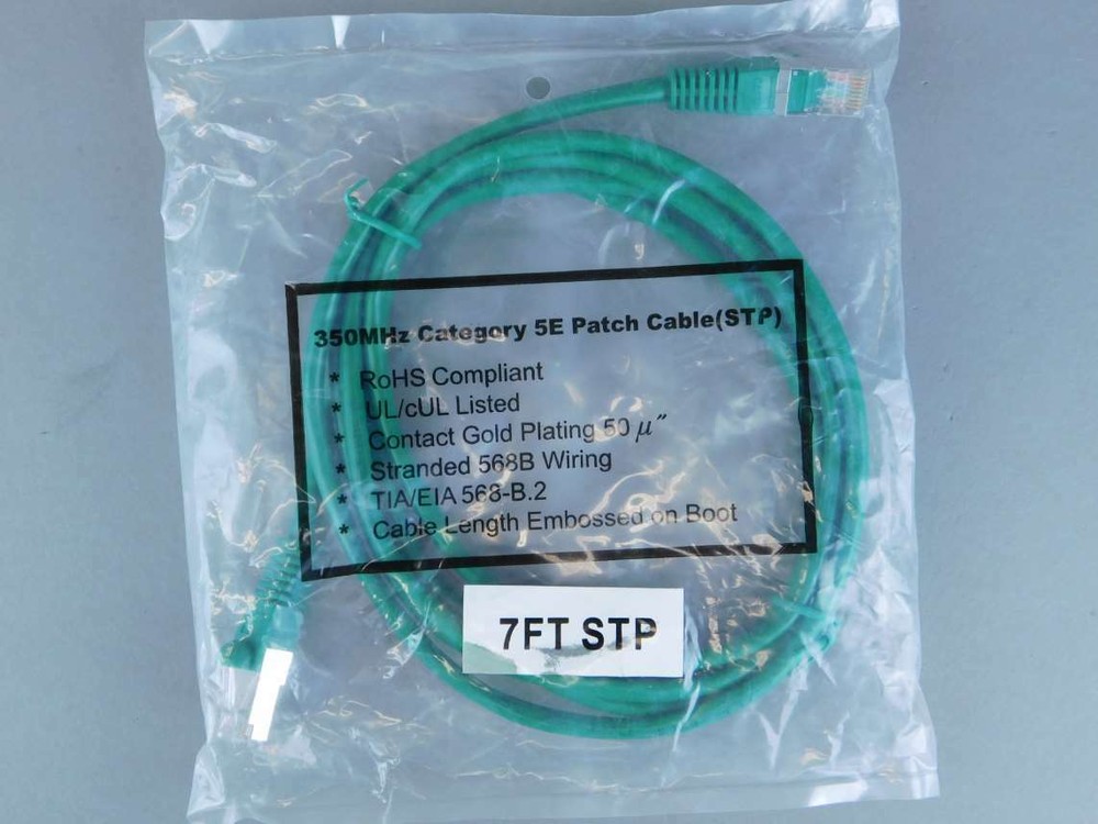 *Lot of 2* Firefold Green CAT5E Patch Cables - NEW Surplus!