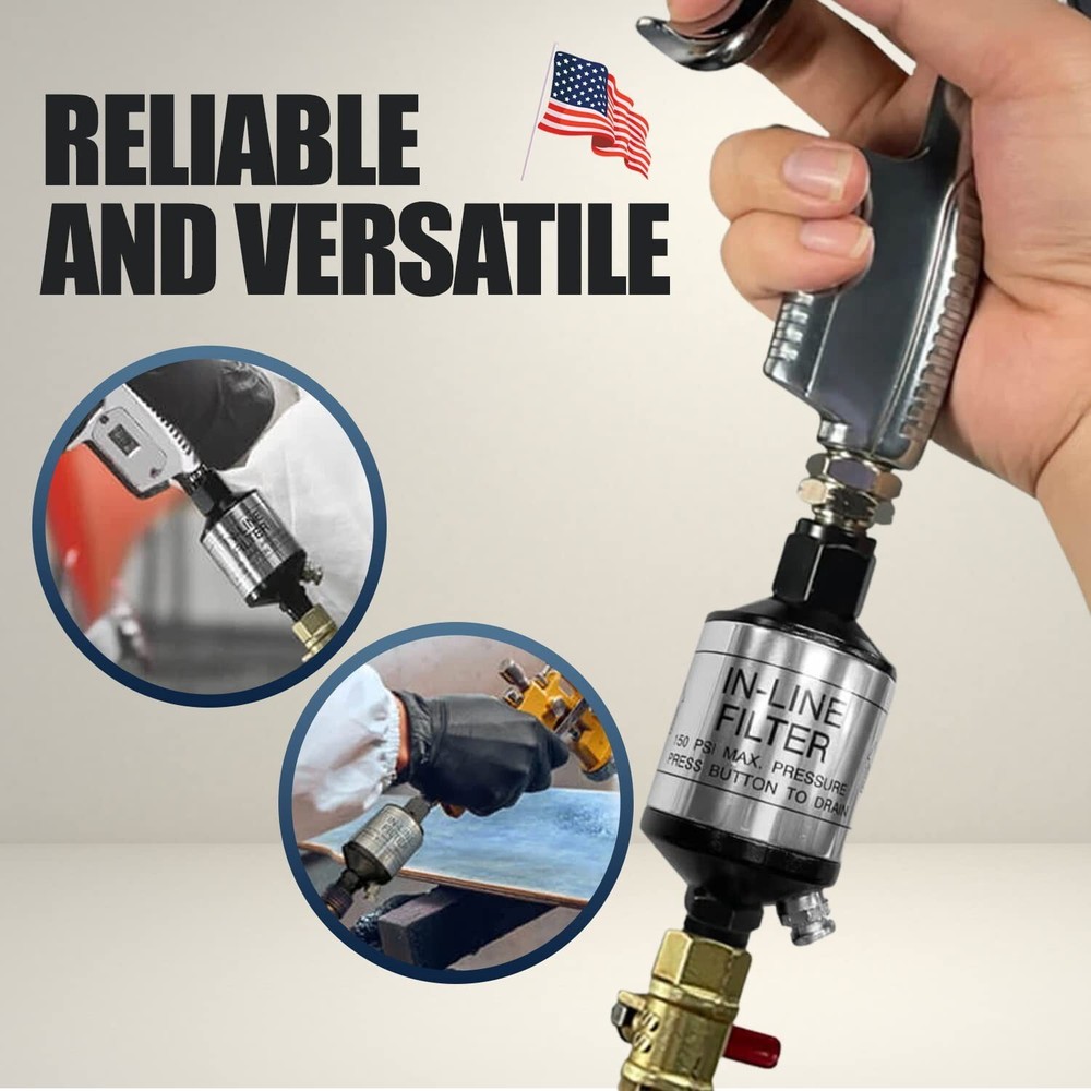 Air Compressor Water Separator, Heavy Duty Air Compressor Filter provides Cle...