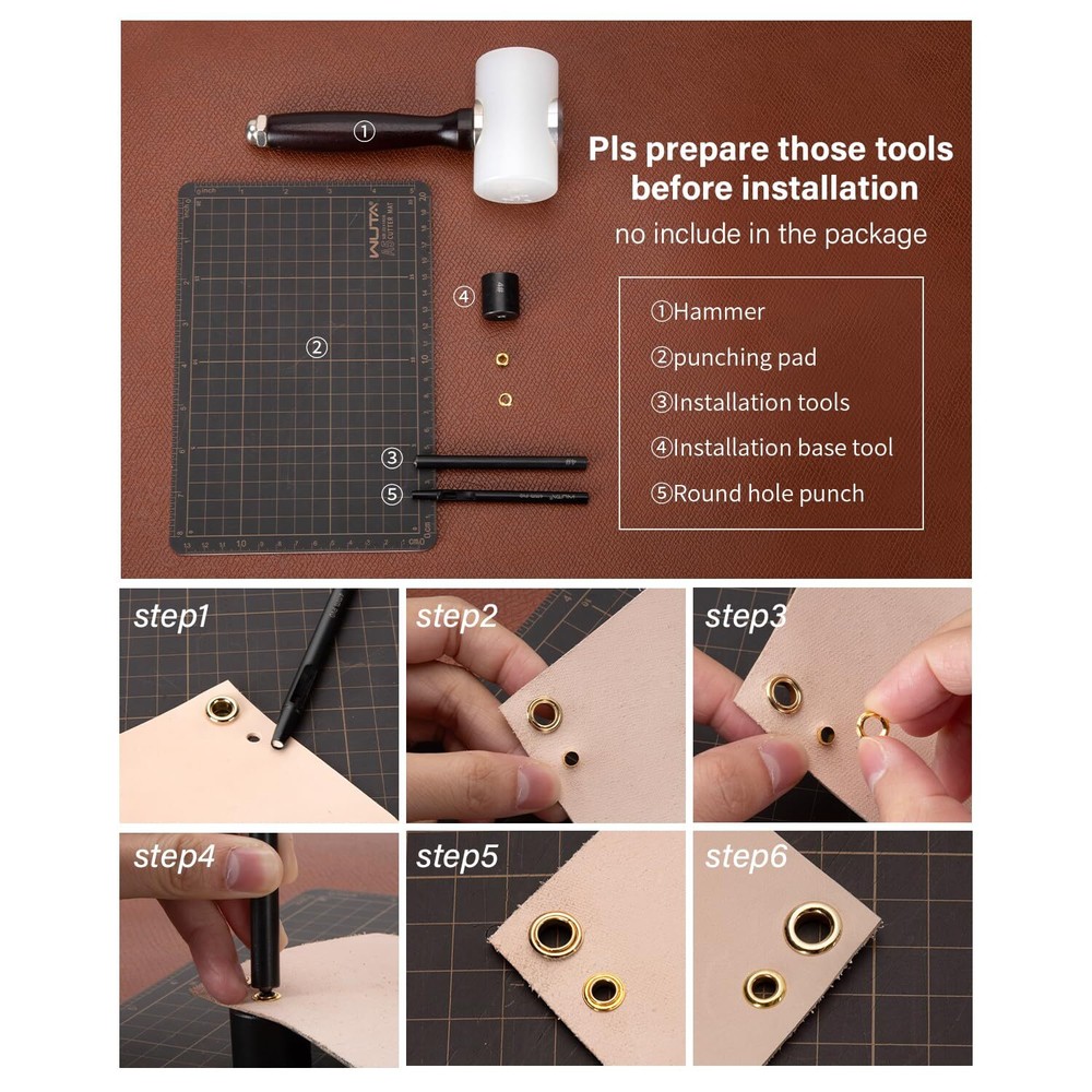 Eyelets Setting ToolSmooth Black Grommet Installation Tools Rivets Setter Too...