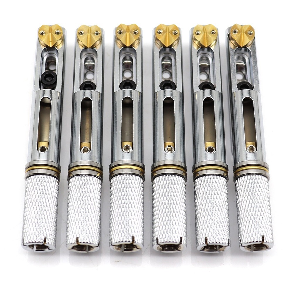6 Strings Headless Guitar Bridge Saddle Single Bridge for Headless Guitar chrome
