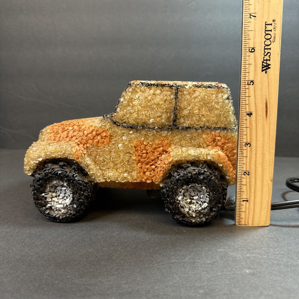 Melted Popcorn Plastic Jeep Night Light or Desk Lamp EUC