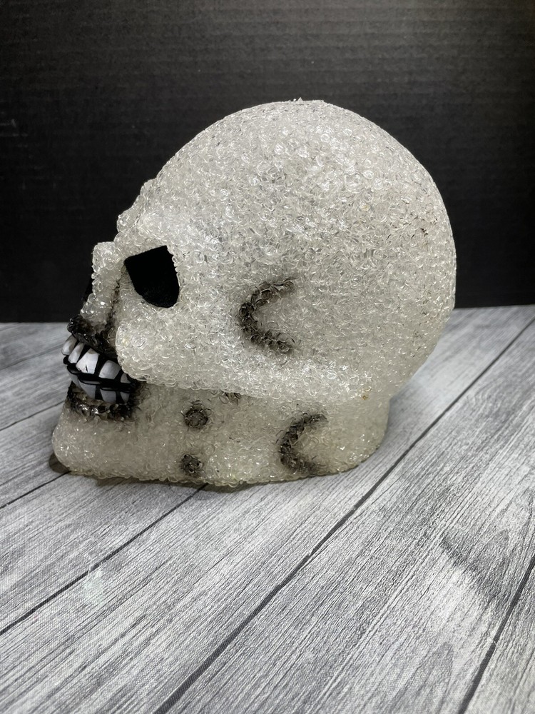 Vintage Halloween Skull Light Up Popcorn Skeleton 6"