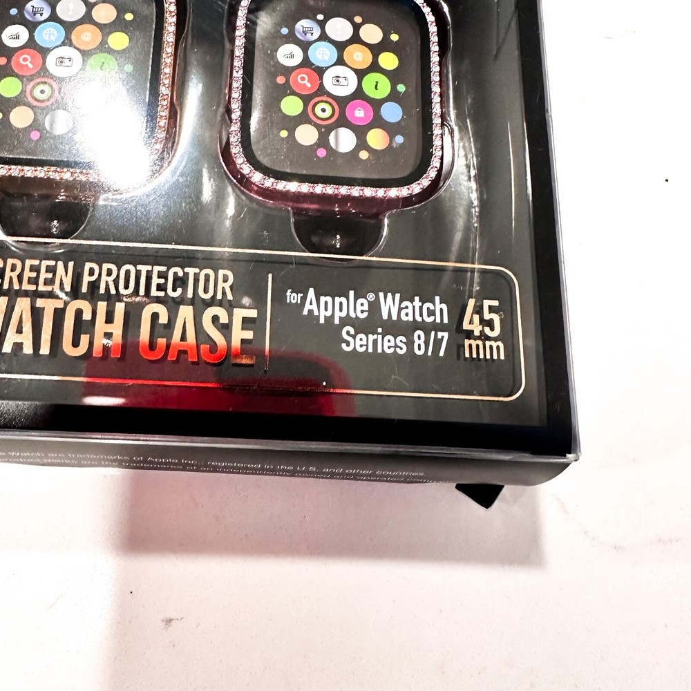 NEW Advantech 2 Pack Apple Watch Screen Protector Watch Case 45mm Series 8/7