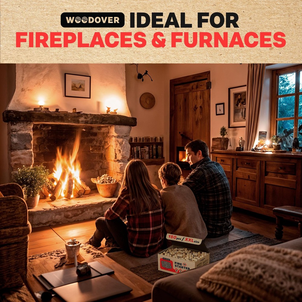 75 pcs Large Fire Starters for Fireplace, Natural Fire Starter for Campfires,...