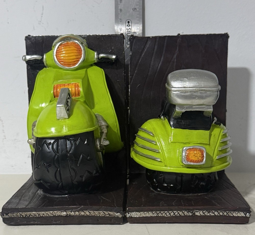 Vintage Bentley Motorcycle Bookends - Front & Back Ends