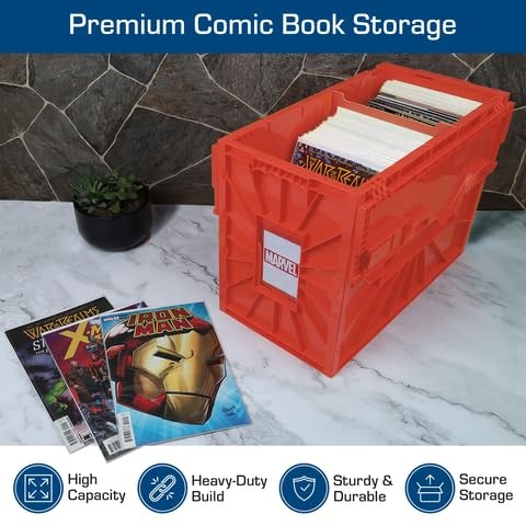 Short Comic Book Bin | Holds 150 Comics | Stackable Plastic Storage | Acid-Fr...