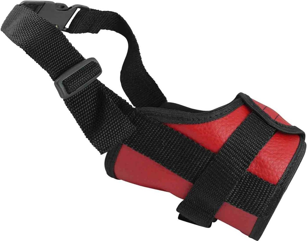 Adjustable Nylon Dog Muzzle 6 Sizes Red