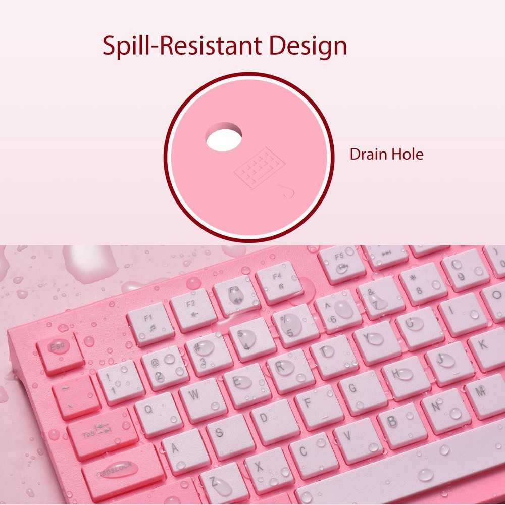 Wired Keyboard, Ultra-Thin USB Wired Computer Keyboard, Low-Profile Keys, Spi...