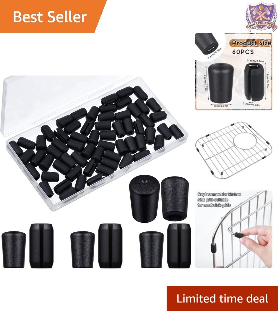 60 Rubber Feet for Kitchen Sink Protectors Grid Rack Wire Bumper Replacement