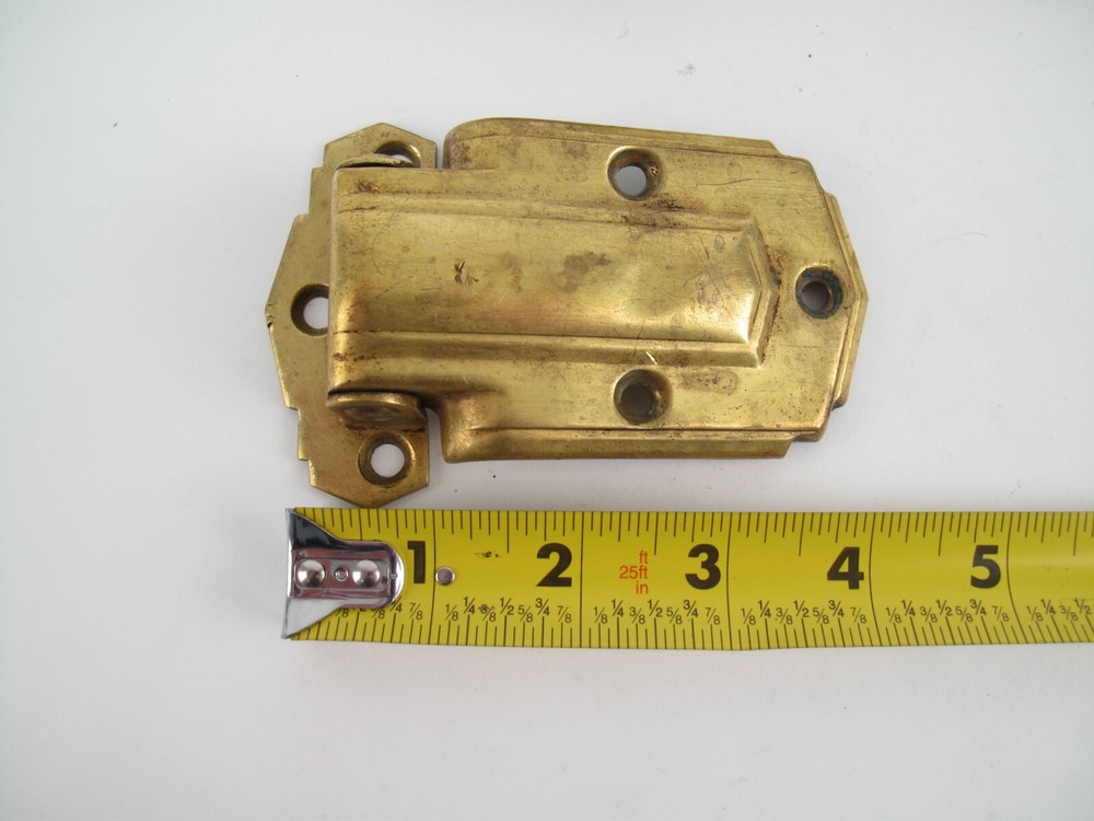 THREE / Vintage Art Deco Stepped Skyscraper Offset Cabinet Hinge 4.5"x3"