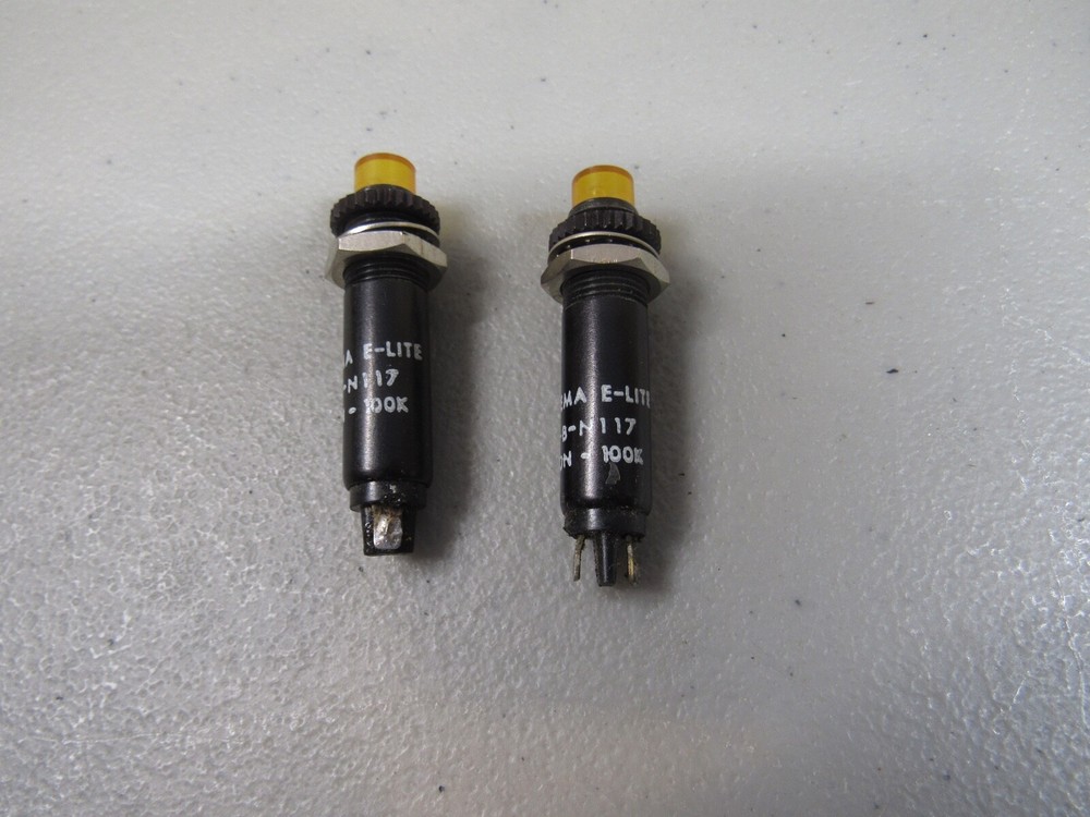 Qty. 2 Eldema E-Lite ER-B-N 117 Amber Panel Light Indicator Lamps