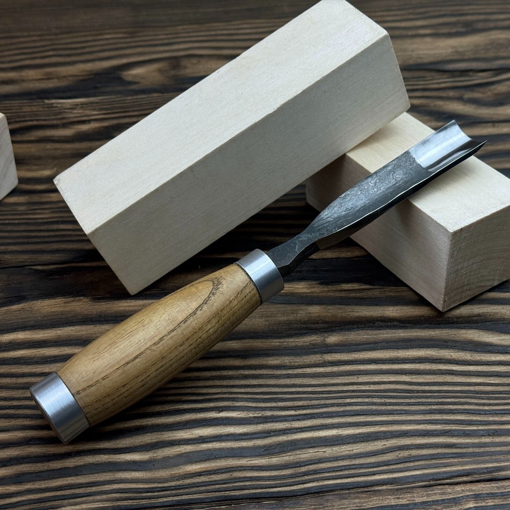 Wood Carving Gouges Set. Curved Chisels with Sheaths. Gift for Detail Carver.