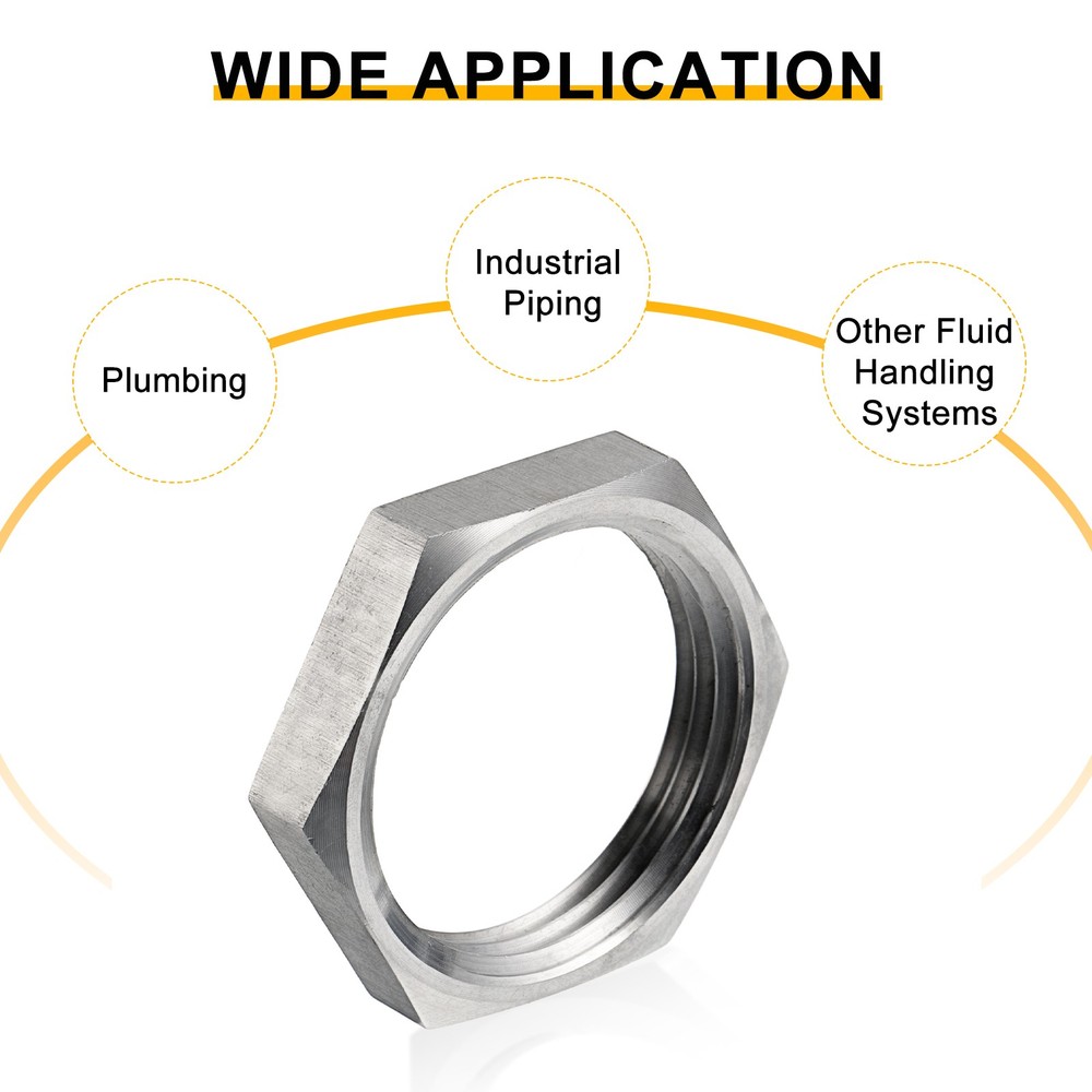 3Pcs Cast Pipe Fitting Hex Locknut, 304 Stainless Steel Hex Lock Nut NPT 3/4"