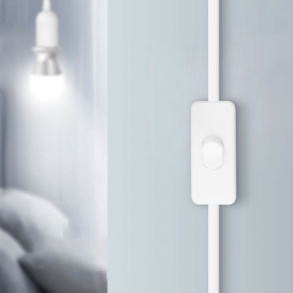 4 Pack 6FT Power Cable Adapter Cords Wire E26 Base with Switch Light Bulbs 72"