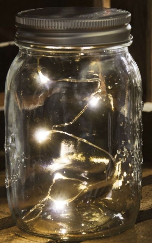 Led Lid light string with Glass Jar - Battery Operated