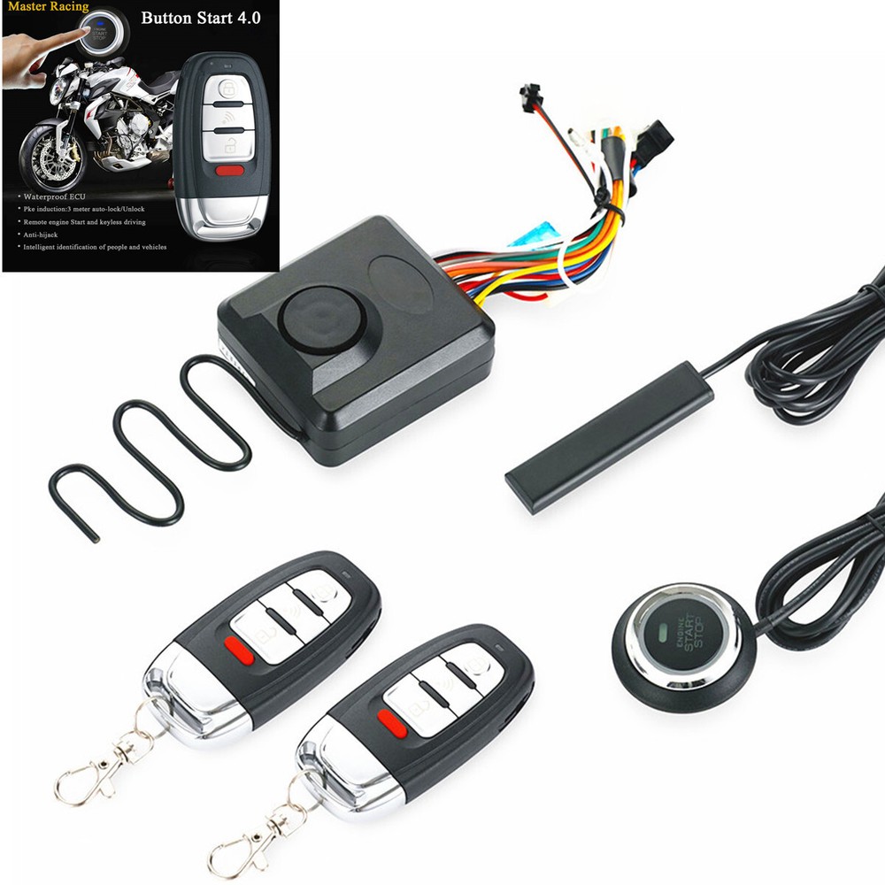 Motorcycle Engine Ignition Starter Scooter Push Button One-button Start Alarm