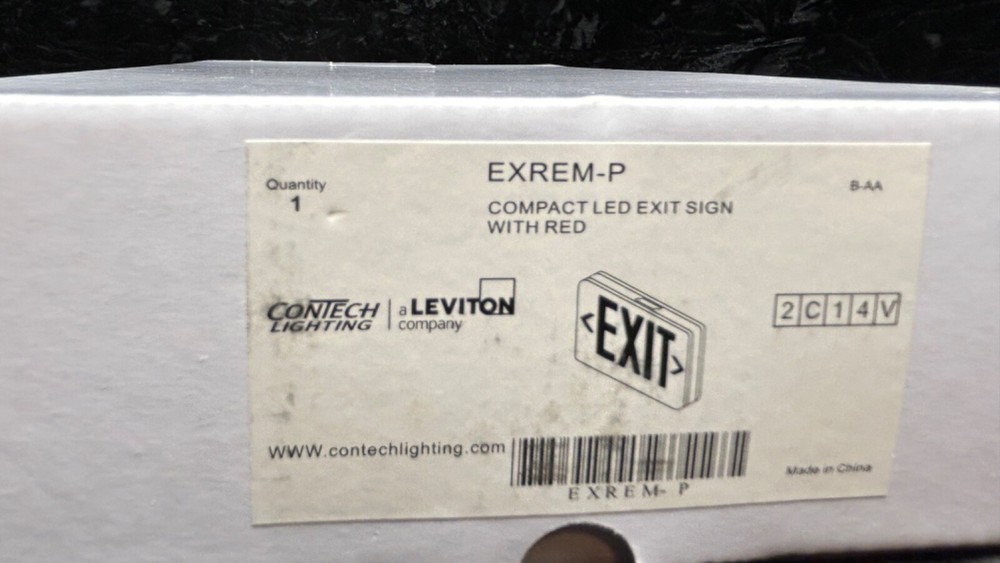 NEW RED LED Exit Sign Emergency Light Compact Combo Voltage Signs Battery Backup