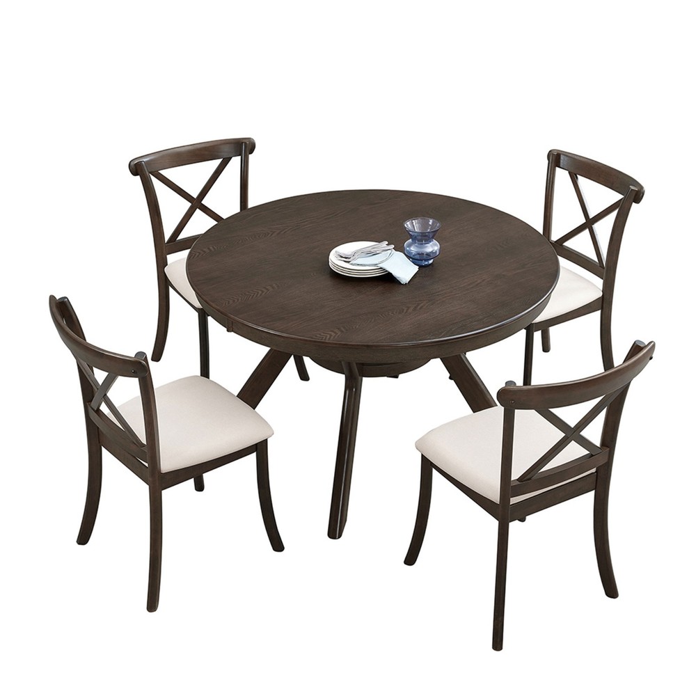 Mid-Century Modern 5 Pieces Dining Table and Chairs Set For Dining Room Kitchen