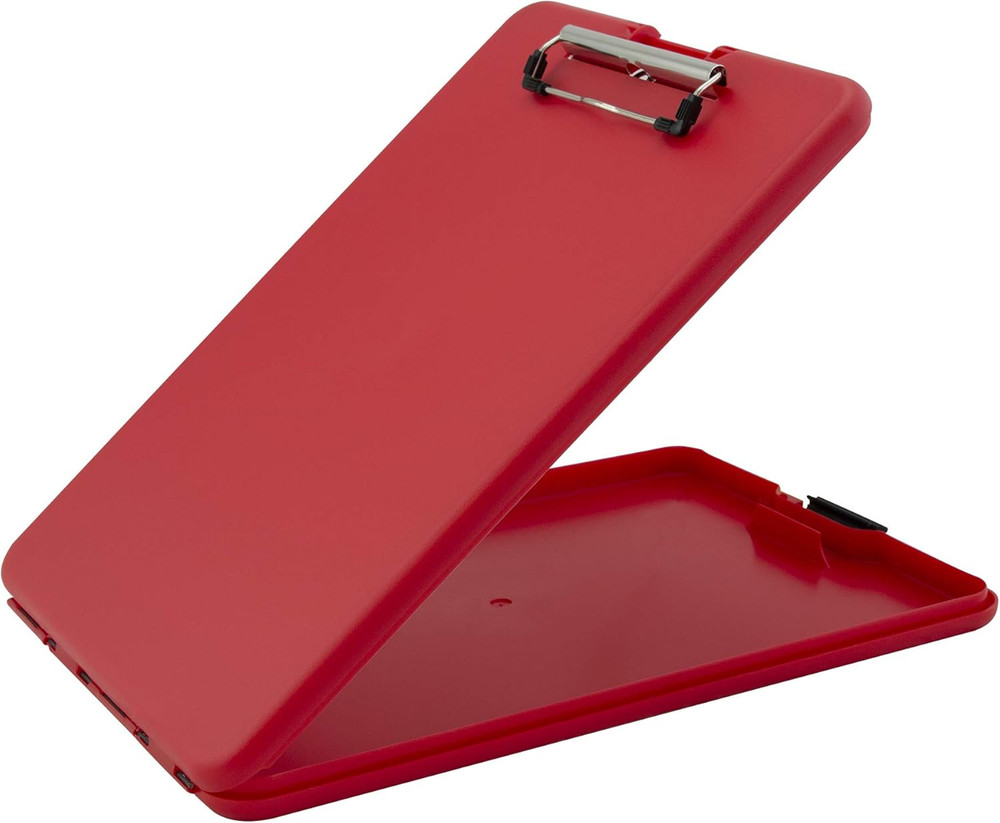 Slimmate Letter Size Storage Clipboard, Polypropylene, Red