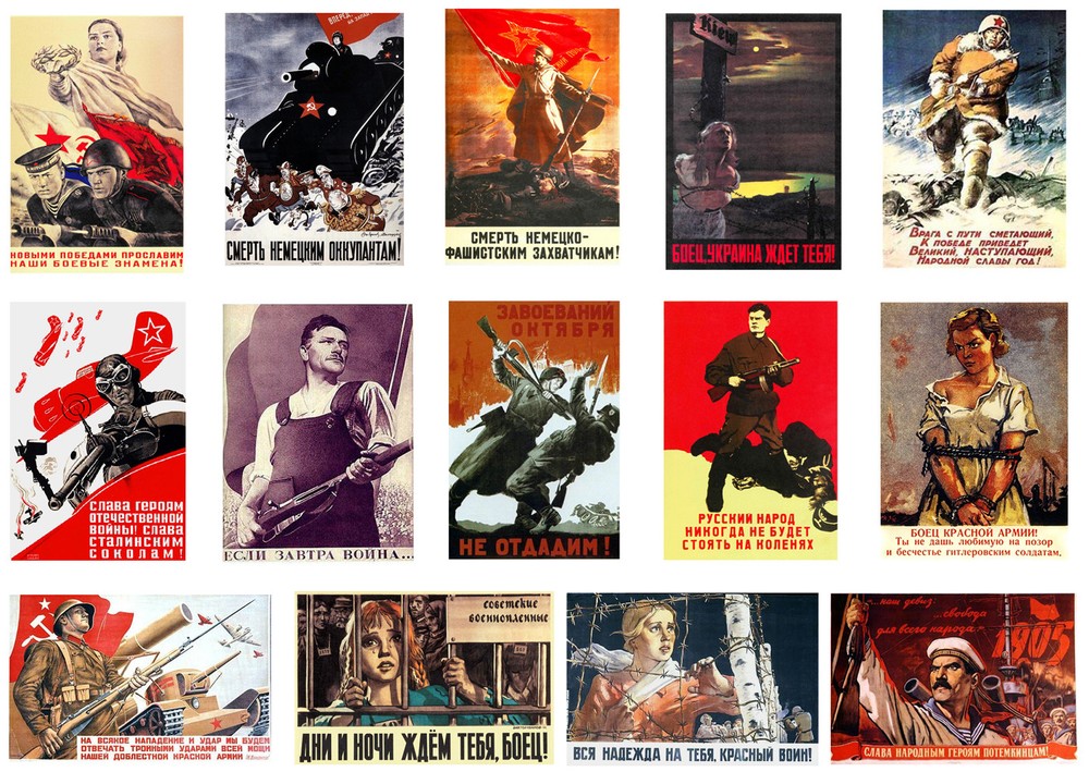 1/32 scale model Soviet World War 2 propaganda posters WW2