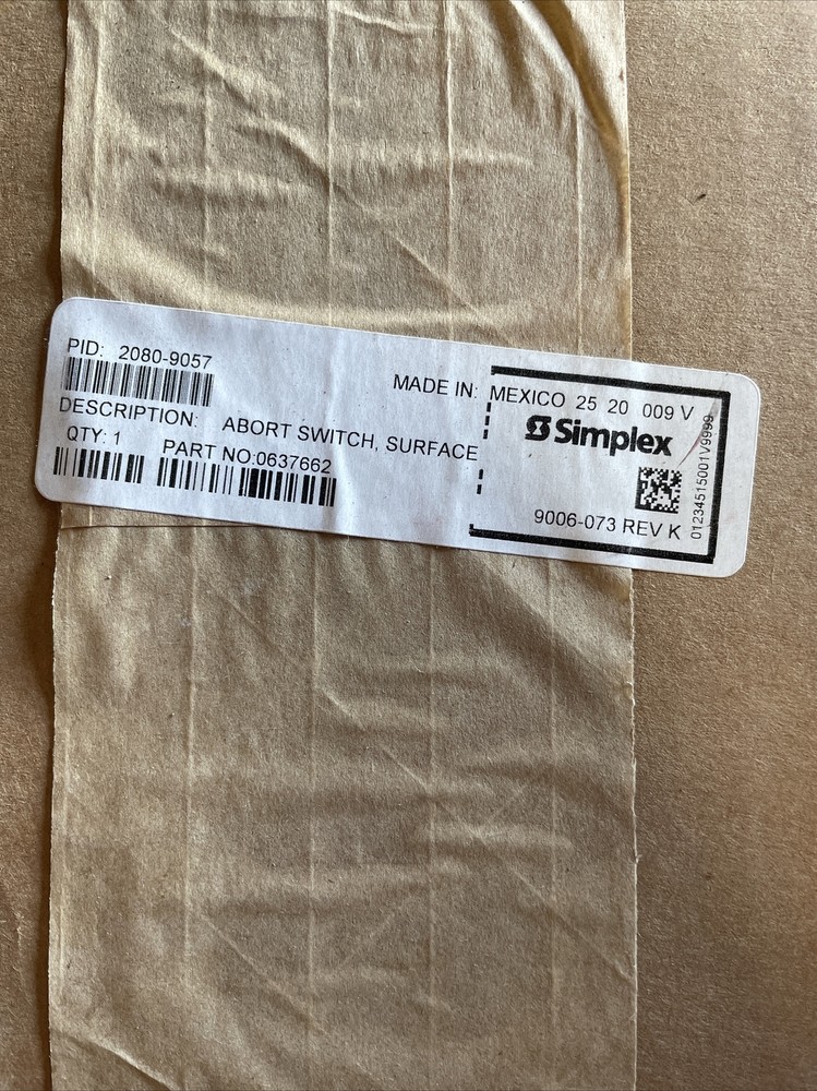 (C) Simplex 2080-9057 Abort Switch Surface Same Day Shipping! (SEALED)⚡️