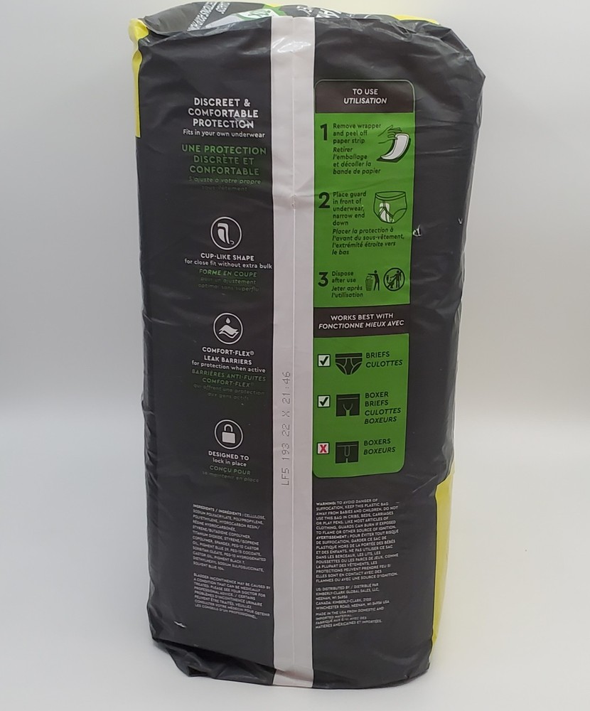 Depend Mens Guards 84ct Maximum Absorbency Bladder Control Pads Dry Odor Shield