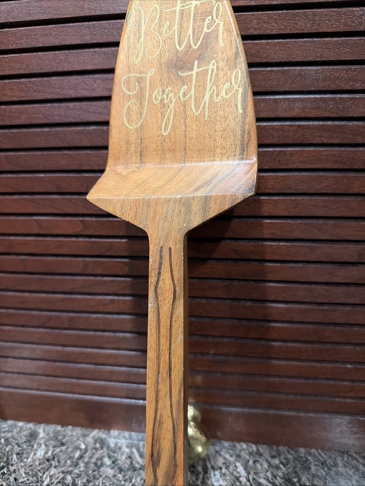 NEW “Better Together” Engraved Wooden Pie/Cake Server Kitchen Utensil