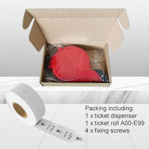 Ticket Dispenser Take a Number System - 3000 Tickets, 6 Groups, 2-Digit Queue A0