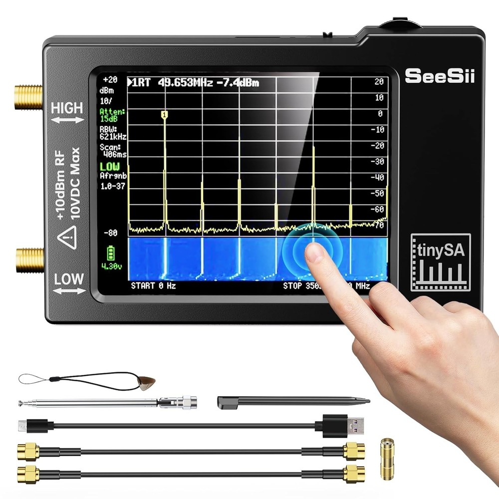 Portable Spectrum Analyzer, Upgraded V0.3.1 Handheld Tiny Frequency Analyzer ...