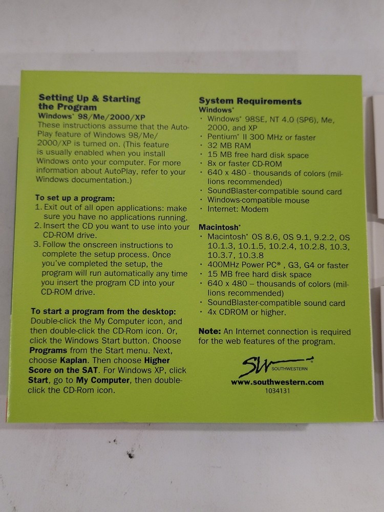 Kaplan SAT & PSAT Test Prep & High School Advantage PC CD-ROMs 📀 Learning Compa