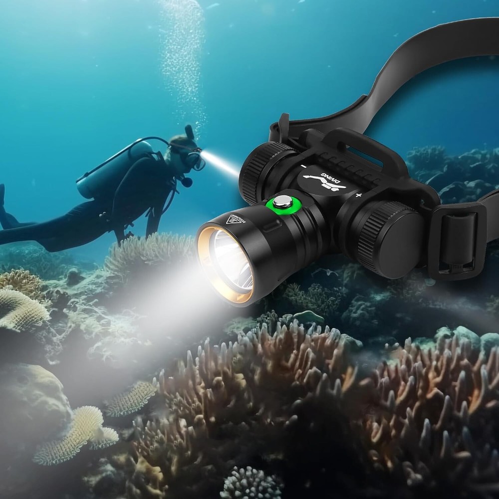 Scuba Dive Light, Diving Flashlight Headlamp, Super Bright 5000 Lumen Dive Flash