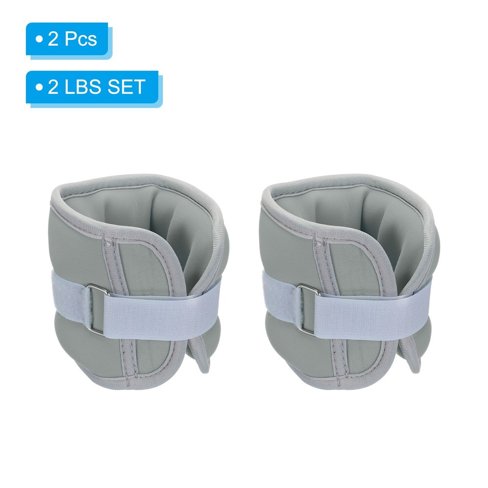 Ankle Weights, Leg Weight Straps Adjustable 2lbs Ankle Weight Set, Grey