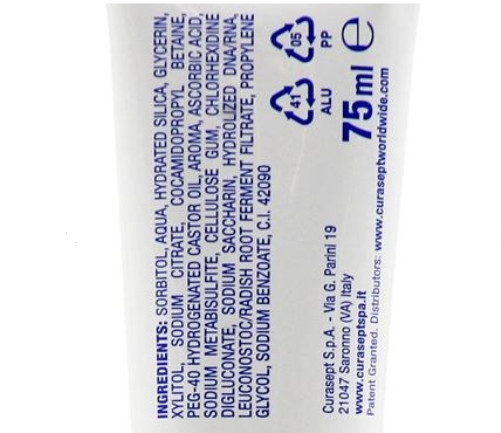 2 Pack Curasept ADS 720 Chlorhexidine 0.20 Toothpaste, 75ml