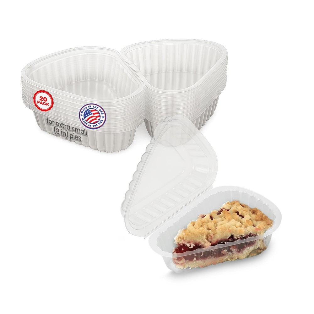 MT Products Individual Single Slice Pie & Cake Containers Extra Small, Clear