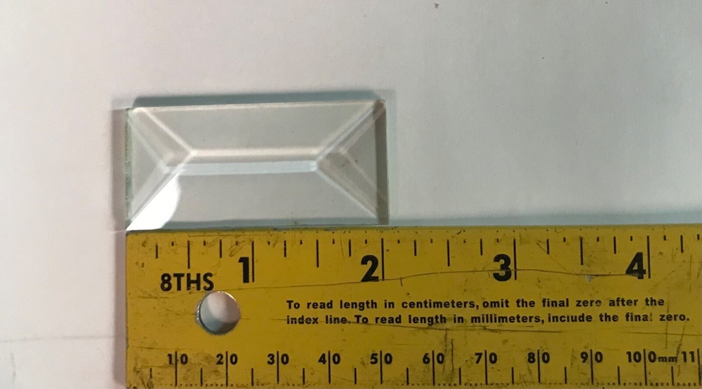 Set of 5- Clear Glass Rectangle Bevels Flat Back-Beveled Front Assorted Sizes